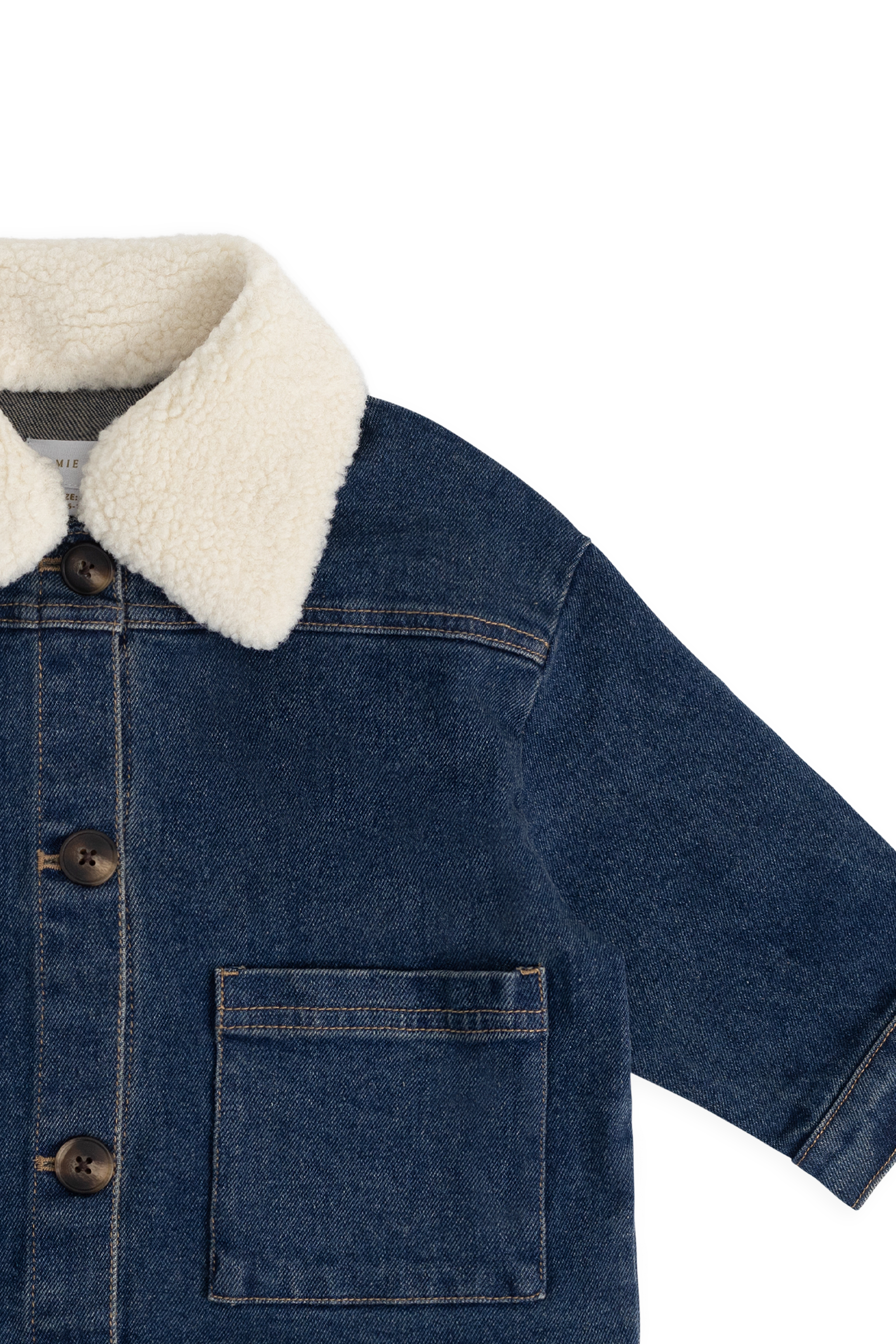 Blouson en jean uni indigo classique avec boutons à l'avant pour bébés et garçons de 6 mois à 8 ans