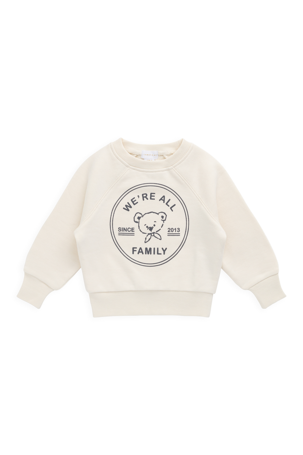Sweat-shirt en coton biologique avec imprimé nuage et ours en peluche, poignets côtelés pour bébés et enfants de 6 mois à 8 ans