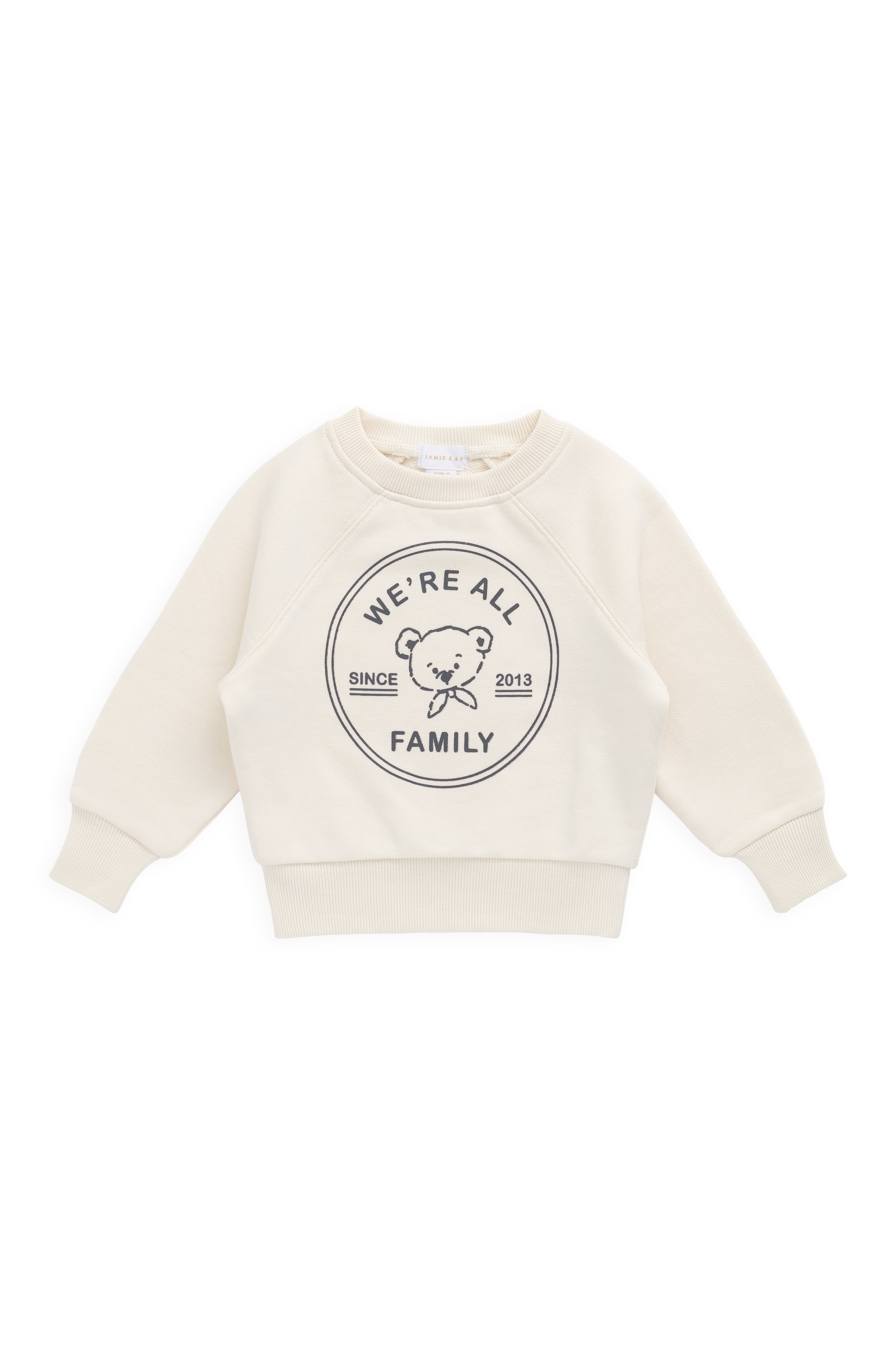 Sweat-shirt en coton biologique avec imprimé nuage et ours en peluche, poignets côtelés pour bébés et enfants de 6 mois à 8 ans