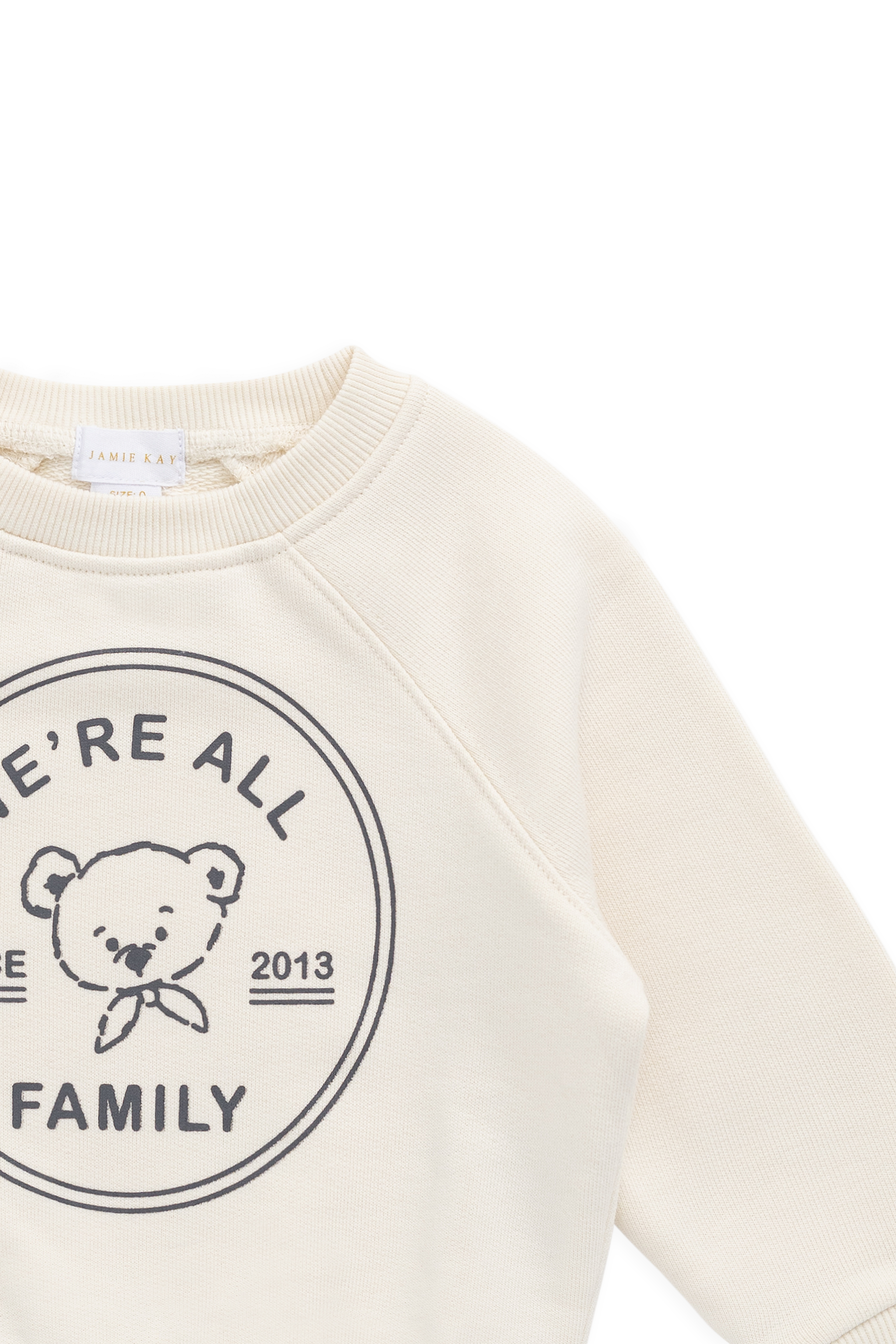 Sweat-shirt en coton biologique avec imprimé nuage et ours en peluche, poignets côtelés pour bébés et enfants de 6 mois à 8 ans